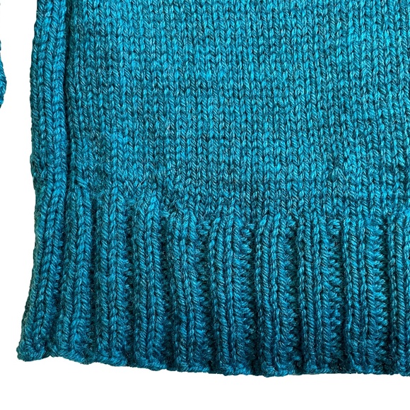 BNWOT Hand Knit Tunic Sweater in Teal Heather Green Size S - Picture 6 of 8